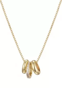 14k Gold Plated 3-Ring Necklace