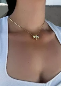 14k Gold Plated 3-Ring Necklace
