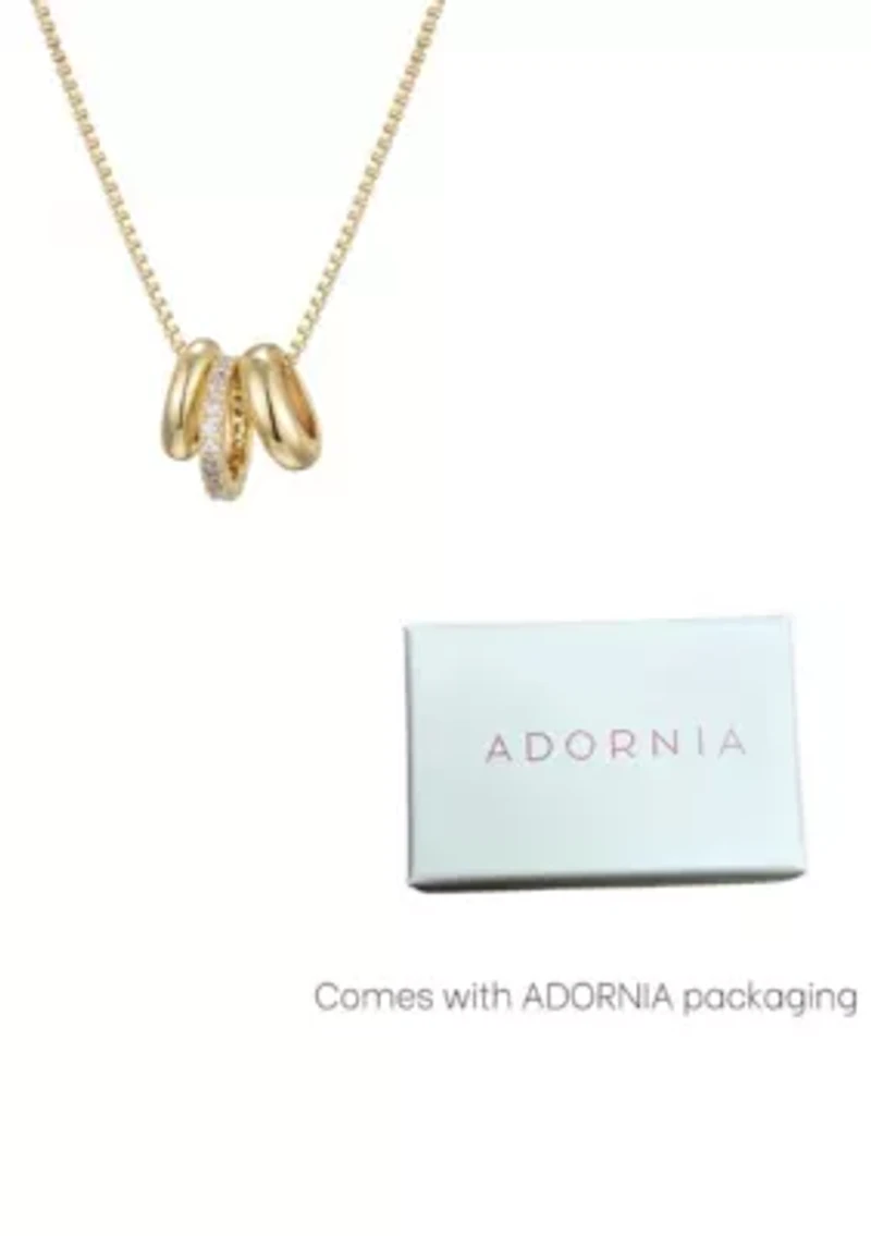 14k Gold Plated 3-Ring Necklace