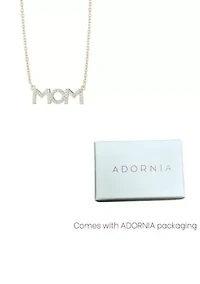 14k Gold Plated CZ MOM Necklace
