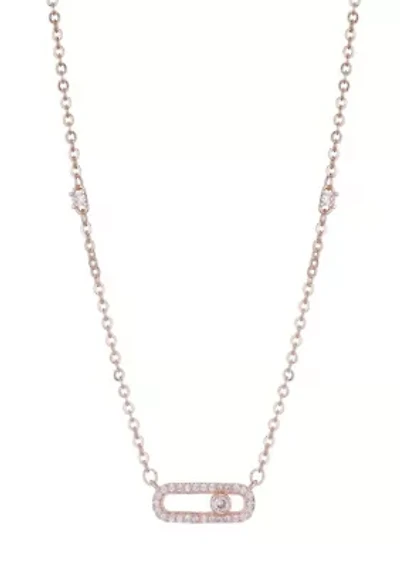 14k Rose Gold Plated Adjustable Dancing Stone Necklace