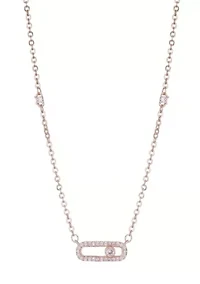 14k Rose Gold Plated Adjustable Dancing Stone Necklace