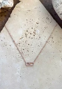 14k Rose Gold Plated Adjustable Dancing Stone Necklace