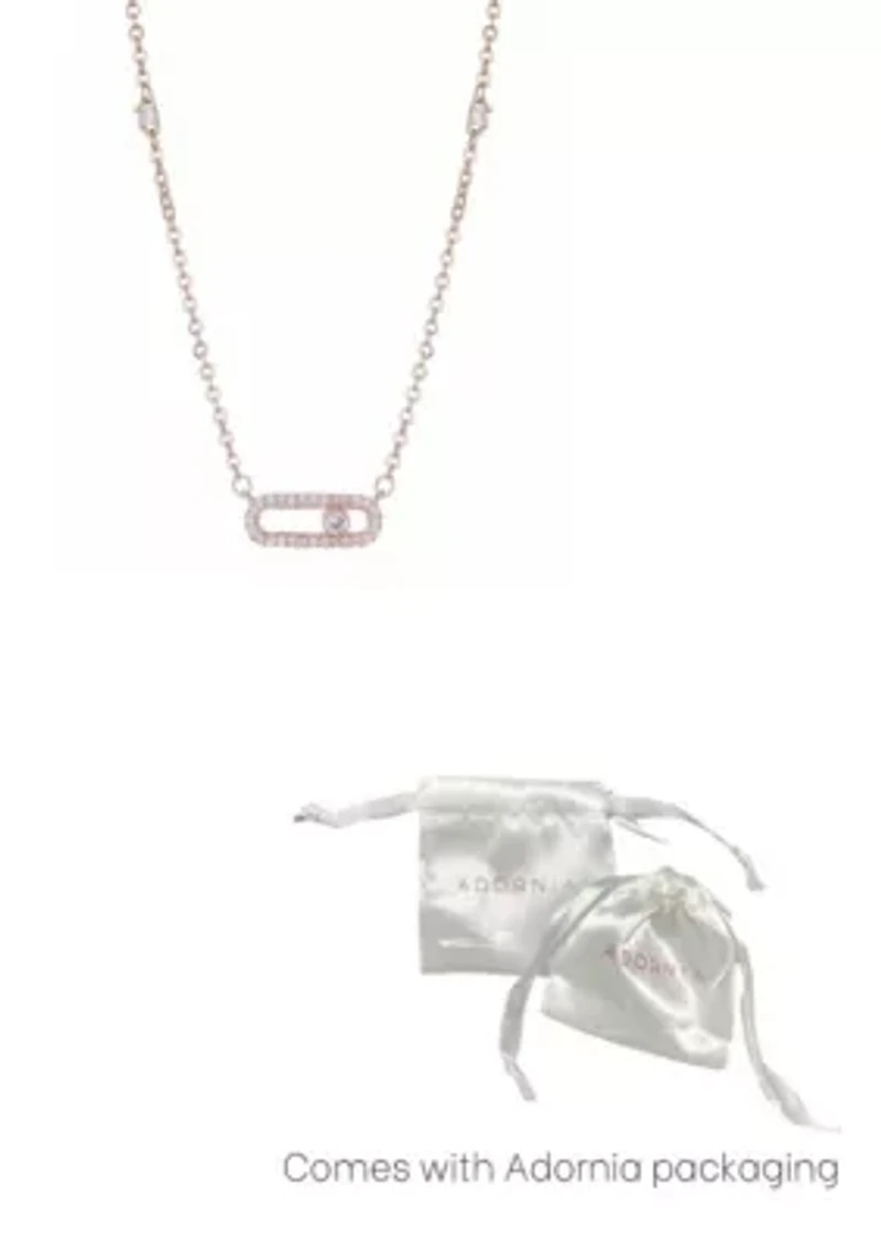 14k Rose Gold Plated Adjustable Dancing Stone Necklace