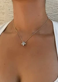 Silver Plated CZ Braided Knot Necklace