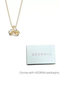 14k Gold Plated CZ Braided Knot Necklace