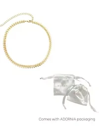 14k Gold Plated Fishtail Chain Adjustable Choker Necklace