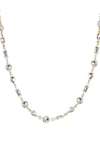 14k Gold Plated Mixed Shape Crystal Necklace