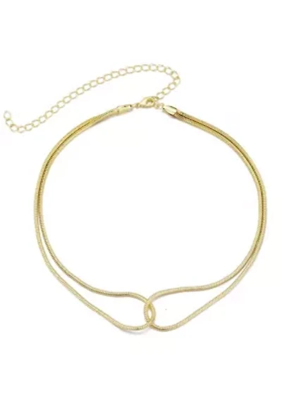 14k Gold Plated Interlocking Rope Chain Necklace