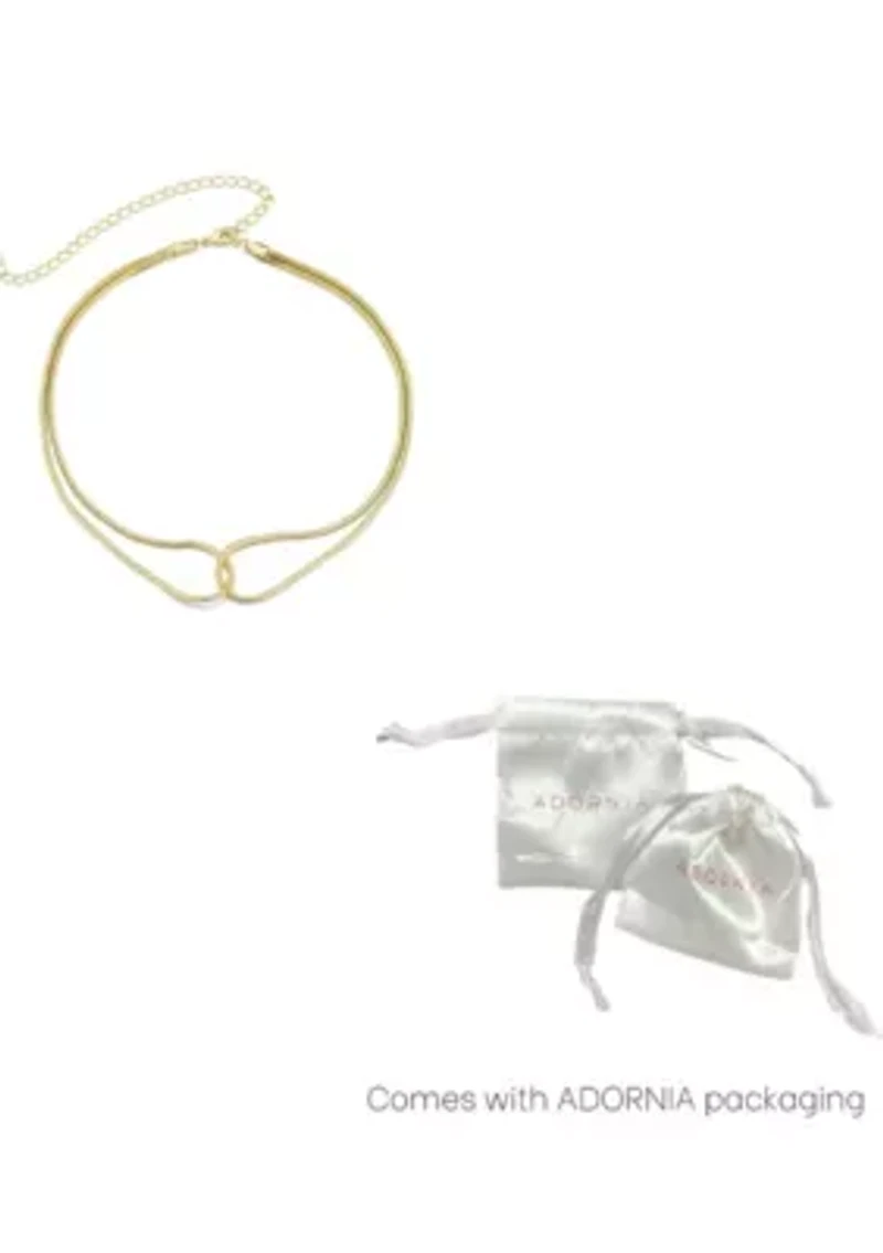 14k Gold Plated Interlocking Rope Chain Necklace