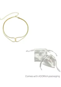 14k Gold Plated Interlocking Rope Chain Necklace