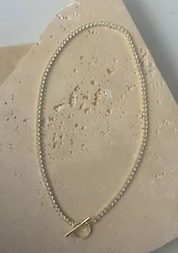 14k Gold Plated Crystal Toggle Tennis Necklace