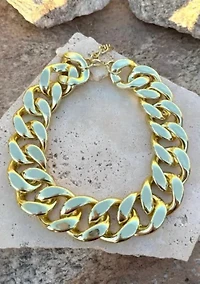 Gold Plated Lightweight Chunky Curb Chain Necklace