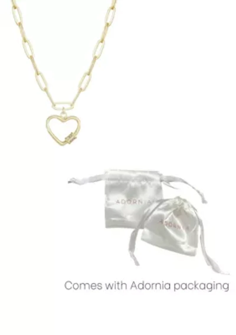 14k Gold Plated Carabiner Heart Necklace