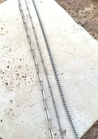 Tarnish Resistant Silver Set of 3-Chain Necklaces