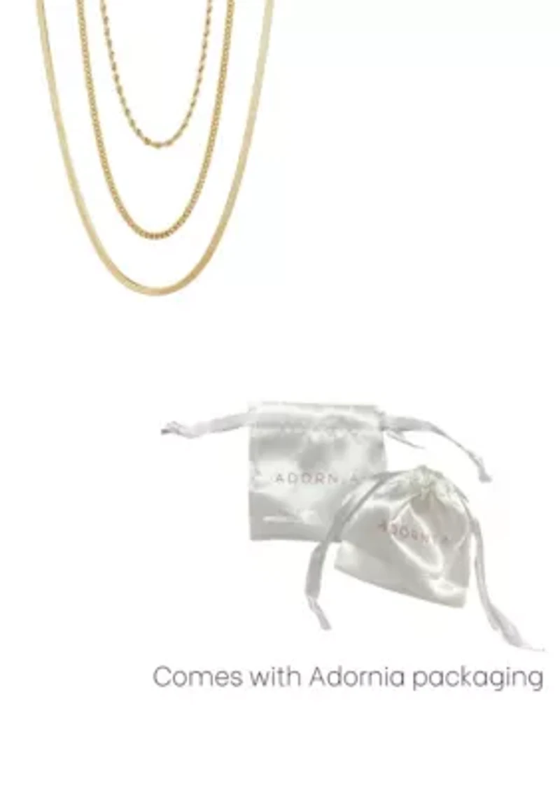 Tarnish Resistant 18k Gold Plated Set of 3-Chain Necklaces