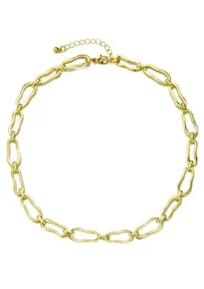 Gold Plated Organic Link Necklace