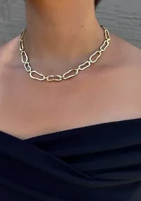 Gold Plated Organic Link Necklace