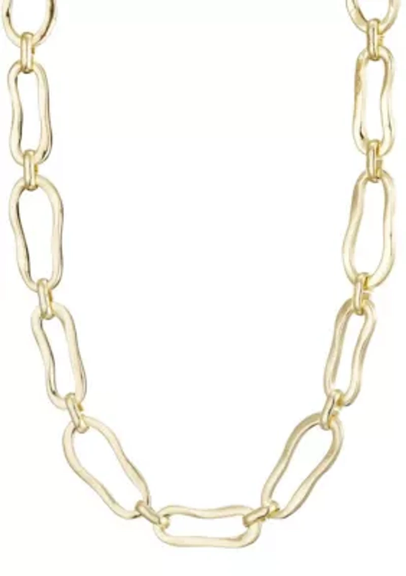 Gold Plated Organic Link Necklace