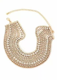 Gold Plated Multi Strand Crystal Adjustable Collar