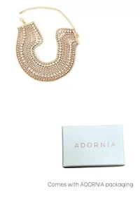 Gold Plated Multi Strand Crystal Adjustable Collar