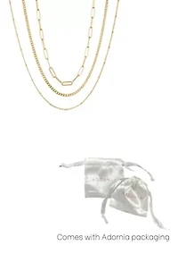 Tarnish Resistant 18k Gold Plated Set of 3-Chain Necklaces