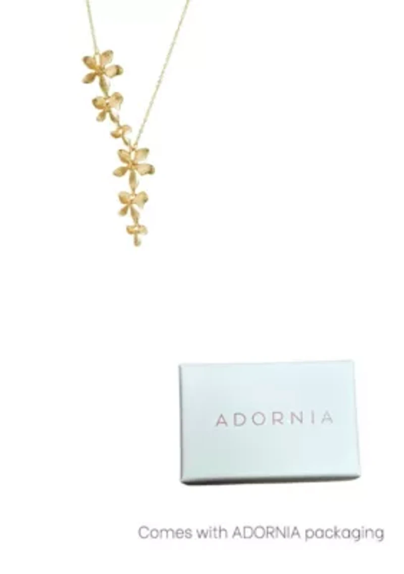 Gold Plated Petals Drop Necklace
