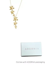 Gold Plated Petals Drop Necklace