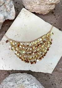 Gold Plated Droplet Bib Necklace