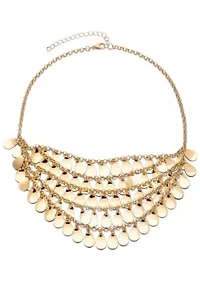 Gold Plated Droplet Bib Necklace