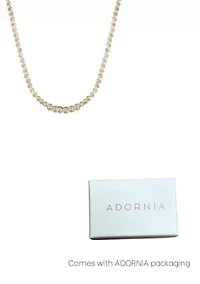 14k Gold Plated Bezeled Crystal Tennis Necklace