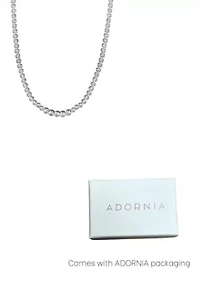 Silver Plated Bezeled Crystal Tennis Necklace