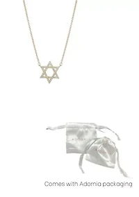 14k Gold Plated CZ Star of David Necklace