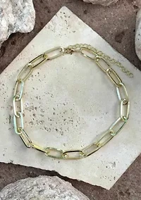 Gold Plated Chunky Paperclip Necklace