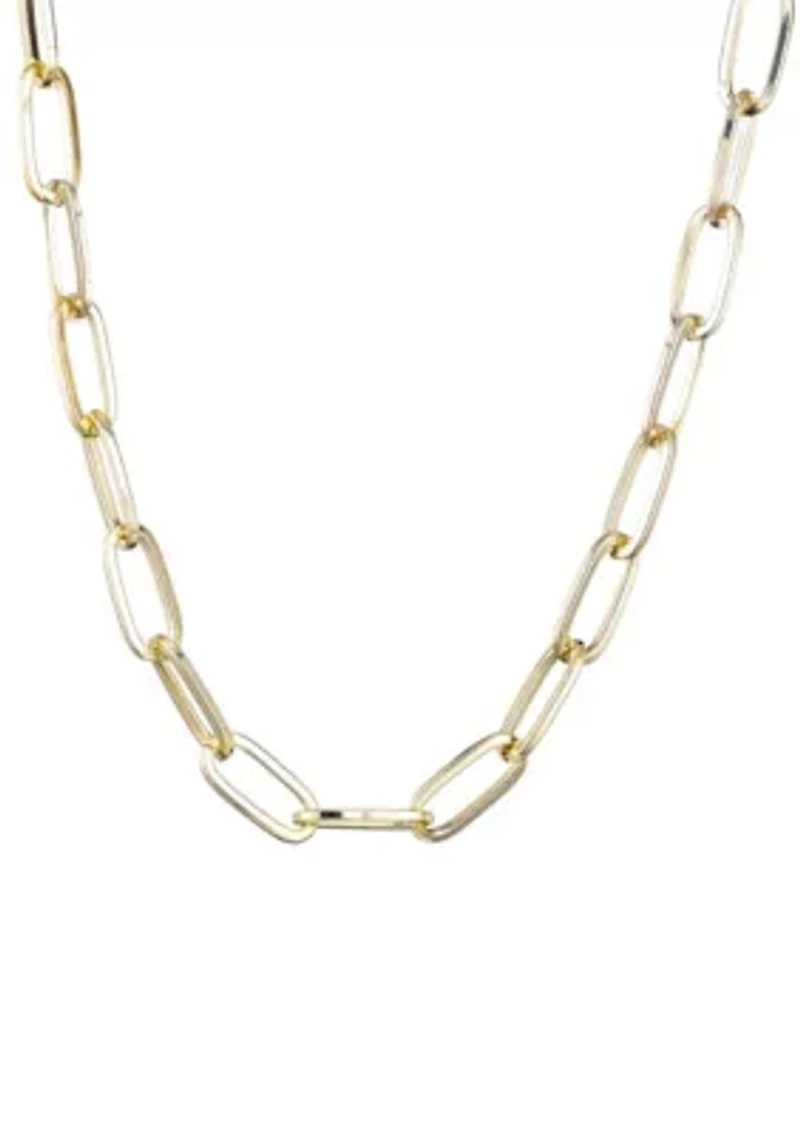 Gold Plated Chunky Paperclip Necklace