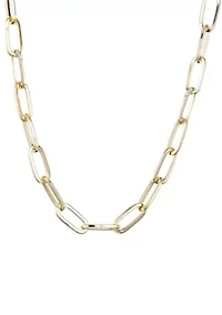 Gold Plated Chunky Paperclip Necklace