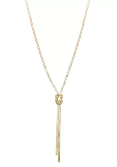 Gold Plated 30" Knotted Box Chain Lariat