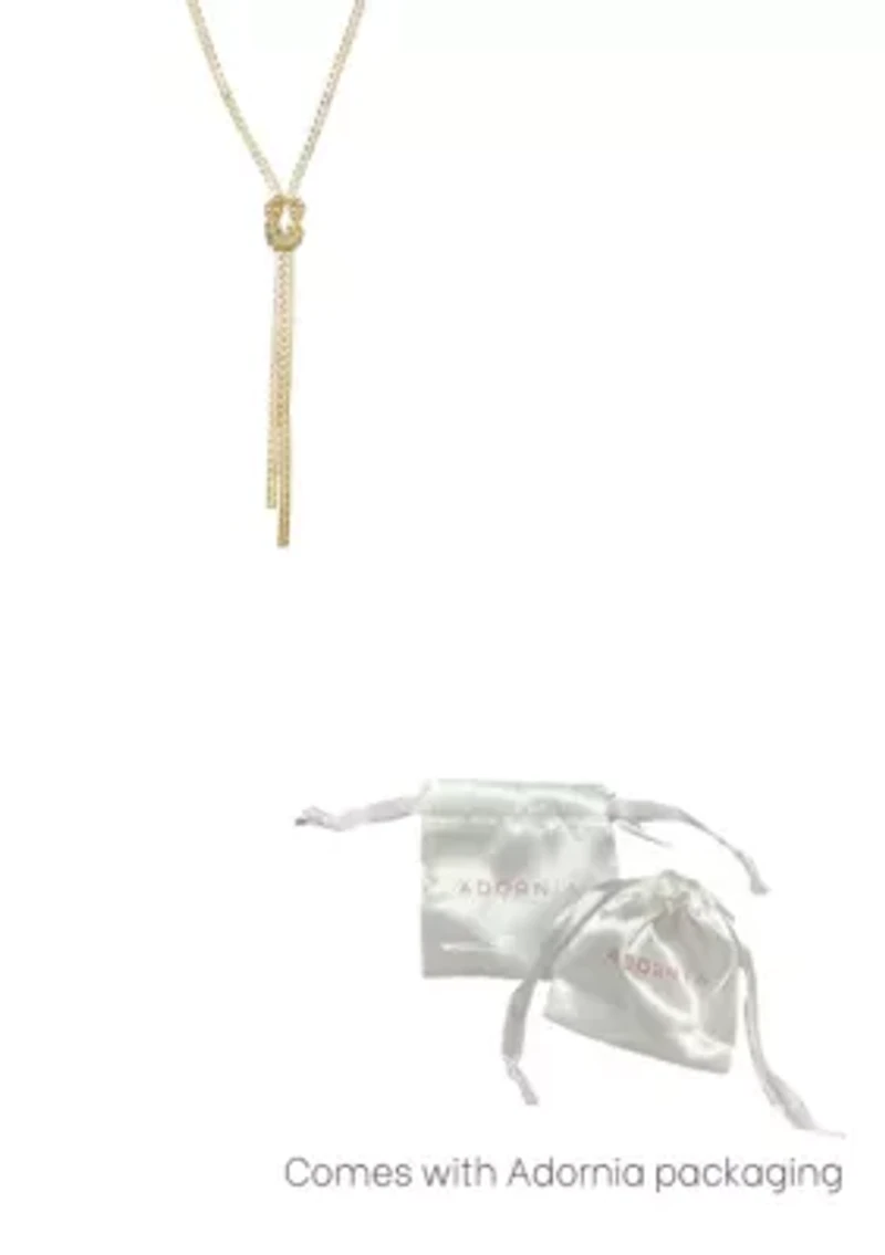 Gold Plated 30" Knotted Box Chain Lariat