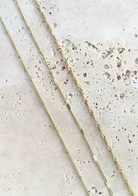 14k Yellow Gold Plated 3-Chain Necklace Set