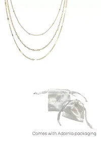 14k Yellow Gold Plated 3-Chain Necklace Set