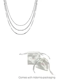 Silver Plated 3-Chain Necklace Set