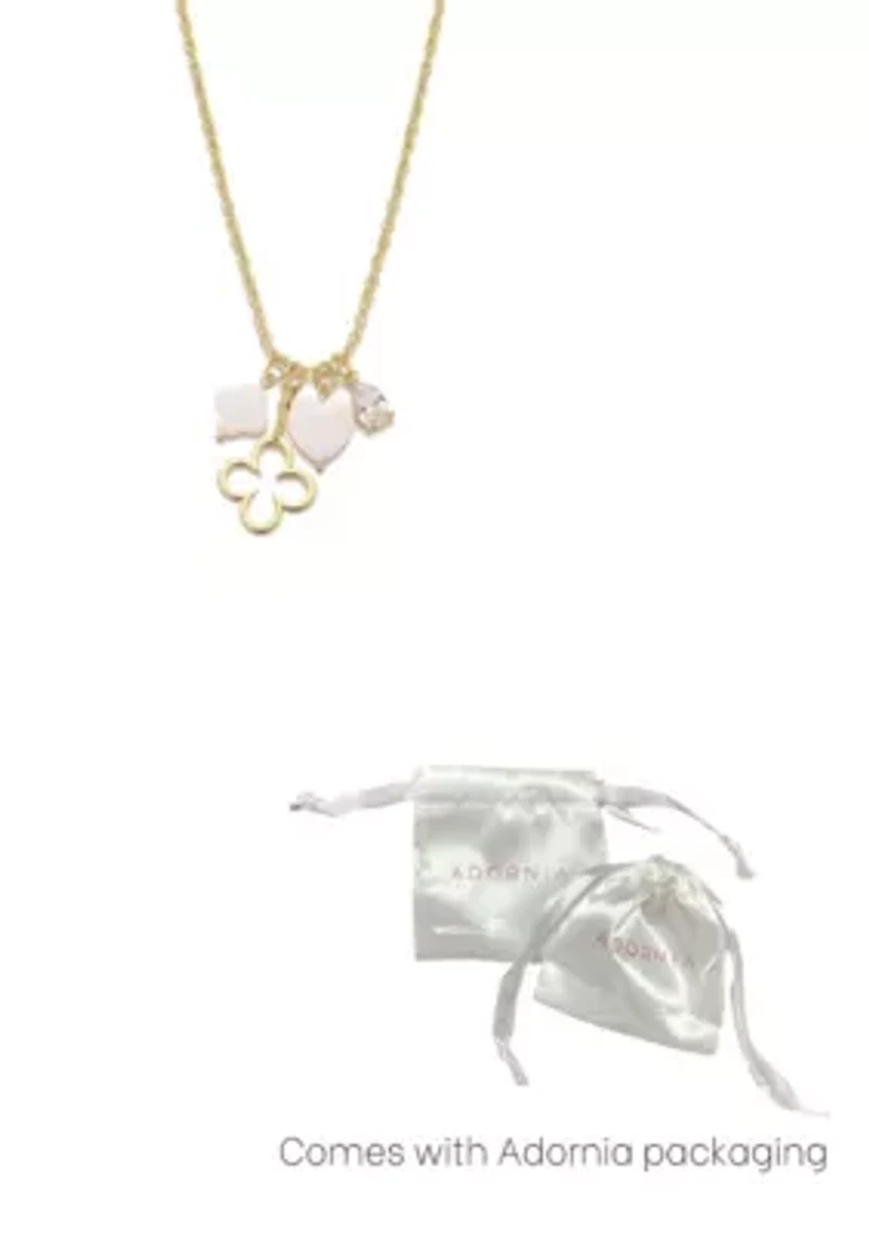 14k Gold Plated Clover Charm Necklace