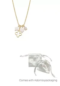 14k Gold Plated Clover Charm Necklace