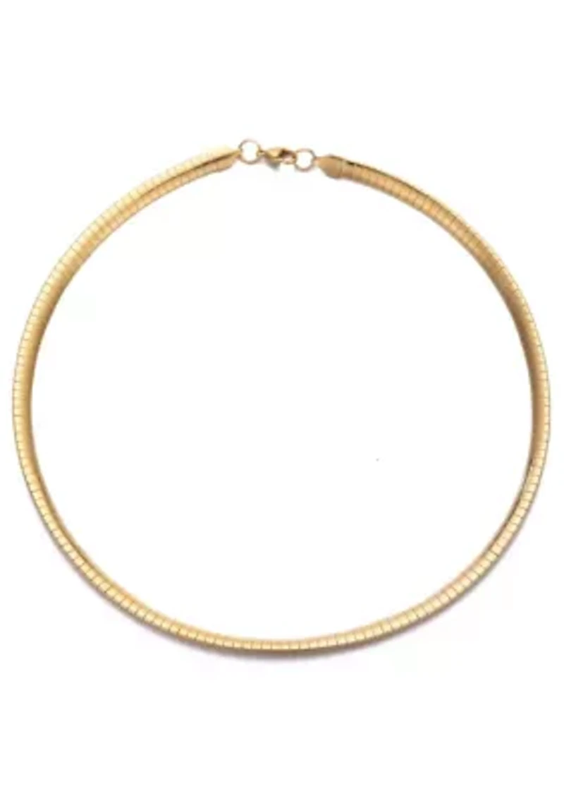 Tarnish Resistant 18k Gold Plated Omega Layering Chain Necklace