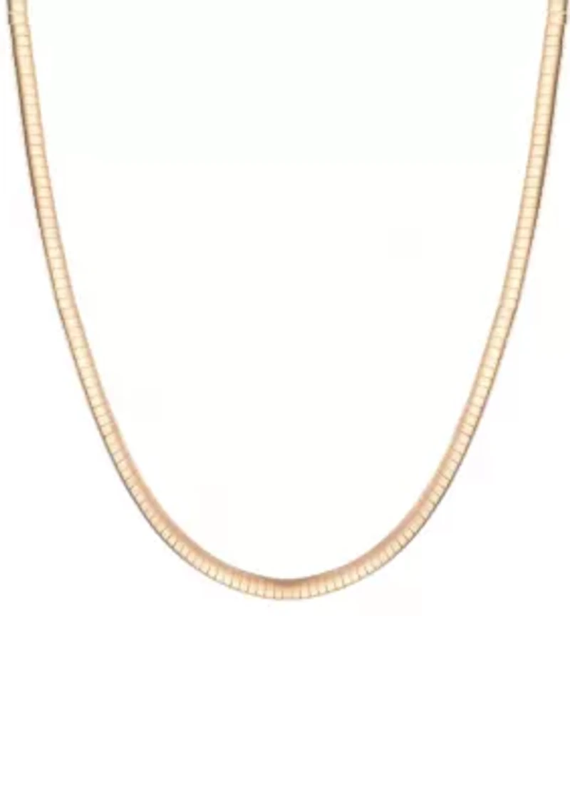 Tarnish Resistant 18k Gold Plated Omega Layering Chain Necklace