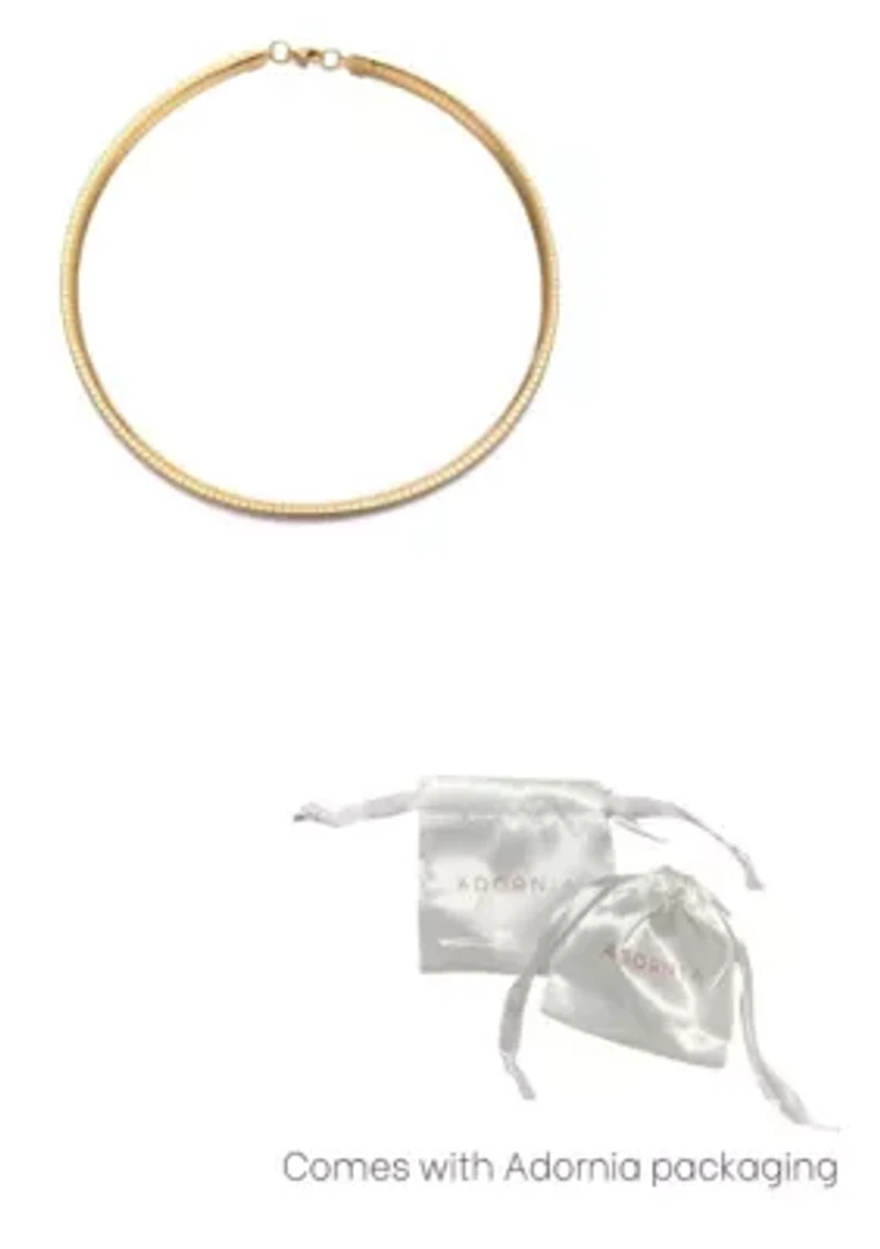 Tarnish Resistant 18k Gold Plated Omega Layering Chain Necklace