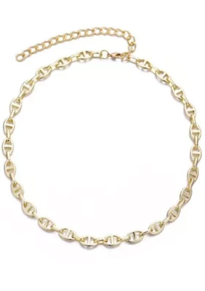 Gold Plated Mariner Link Chain Necklace