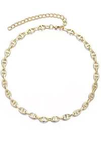 Gold Plated Mariner Link Chain Necklace