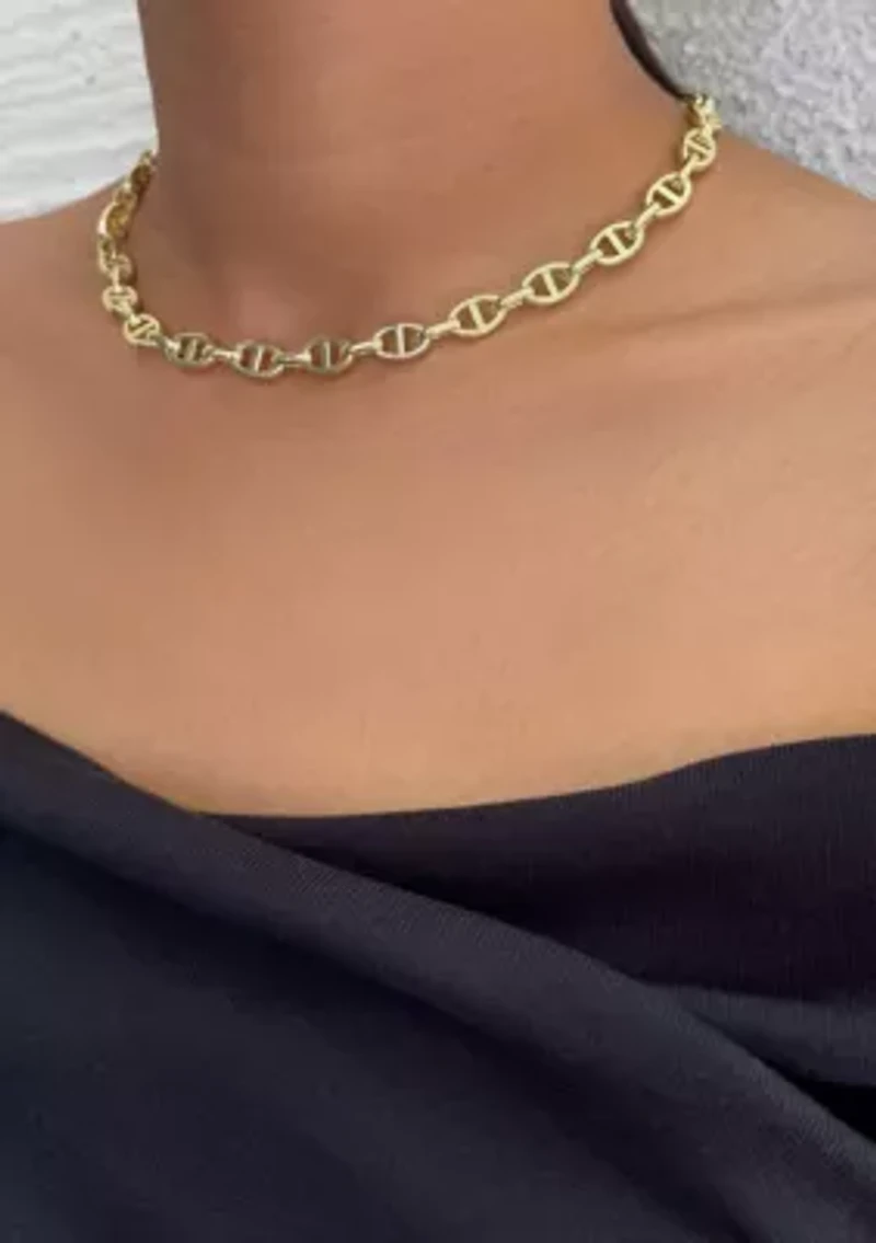 Gold Plated Mariner Link Chain Necklace