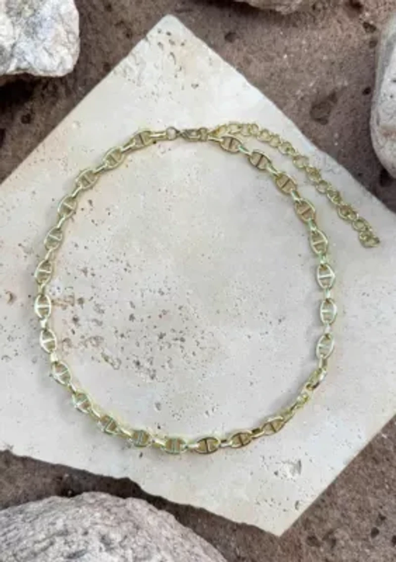 Gold Plated Mariner Link Chain Necklace